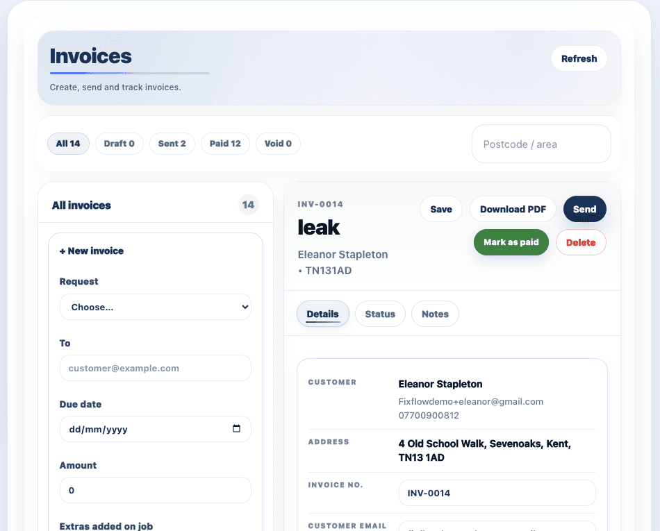 FixFlow invoices